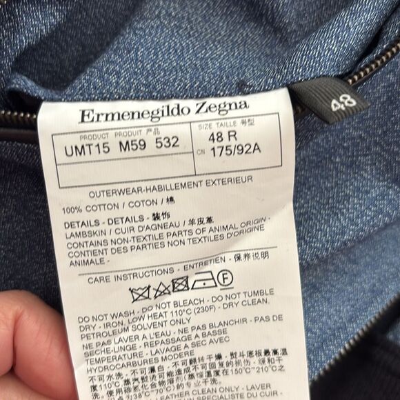 Ermengildo Zegna 100% cotton Jean bomber, 48R (M) - Picture 13 of 13